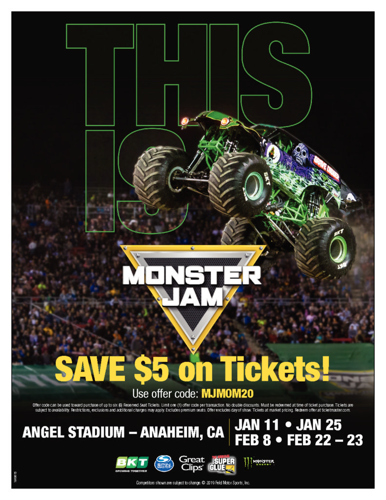 MONSTER JAM! Is Back In SoCal + Ticket Discount Promo Code The